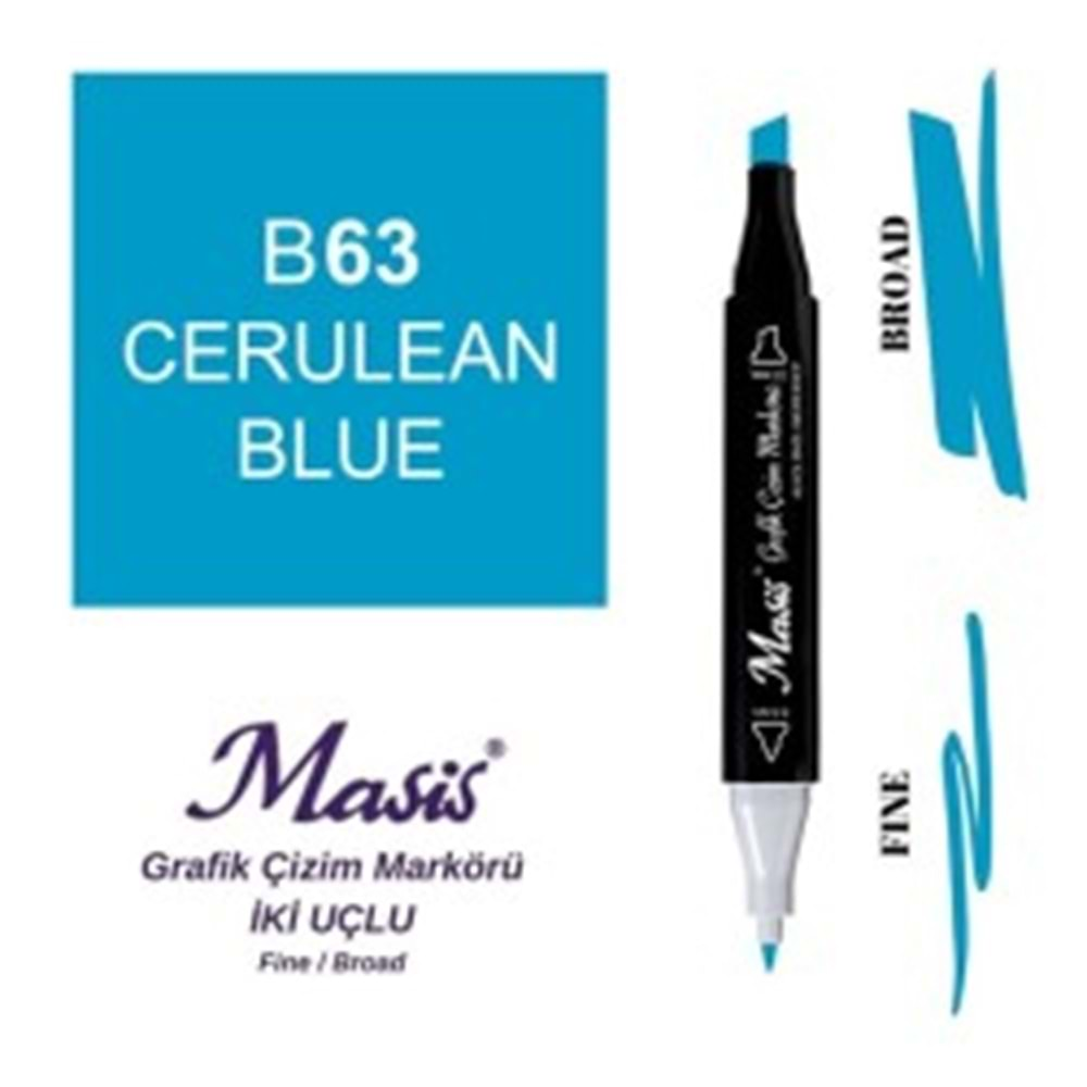 Masis Twin Markör Yeşilimsi Mavi ÇM-63-Marker Kalem