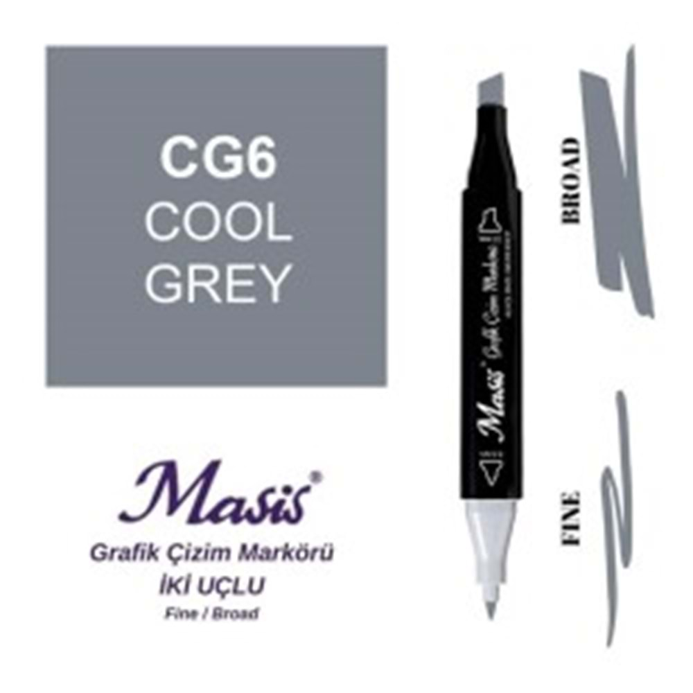 Masis Twin Markör Soğuk Gri ÇM-CG6-Marker Kalem