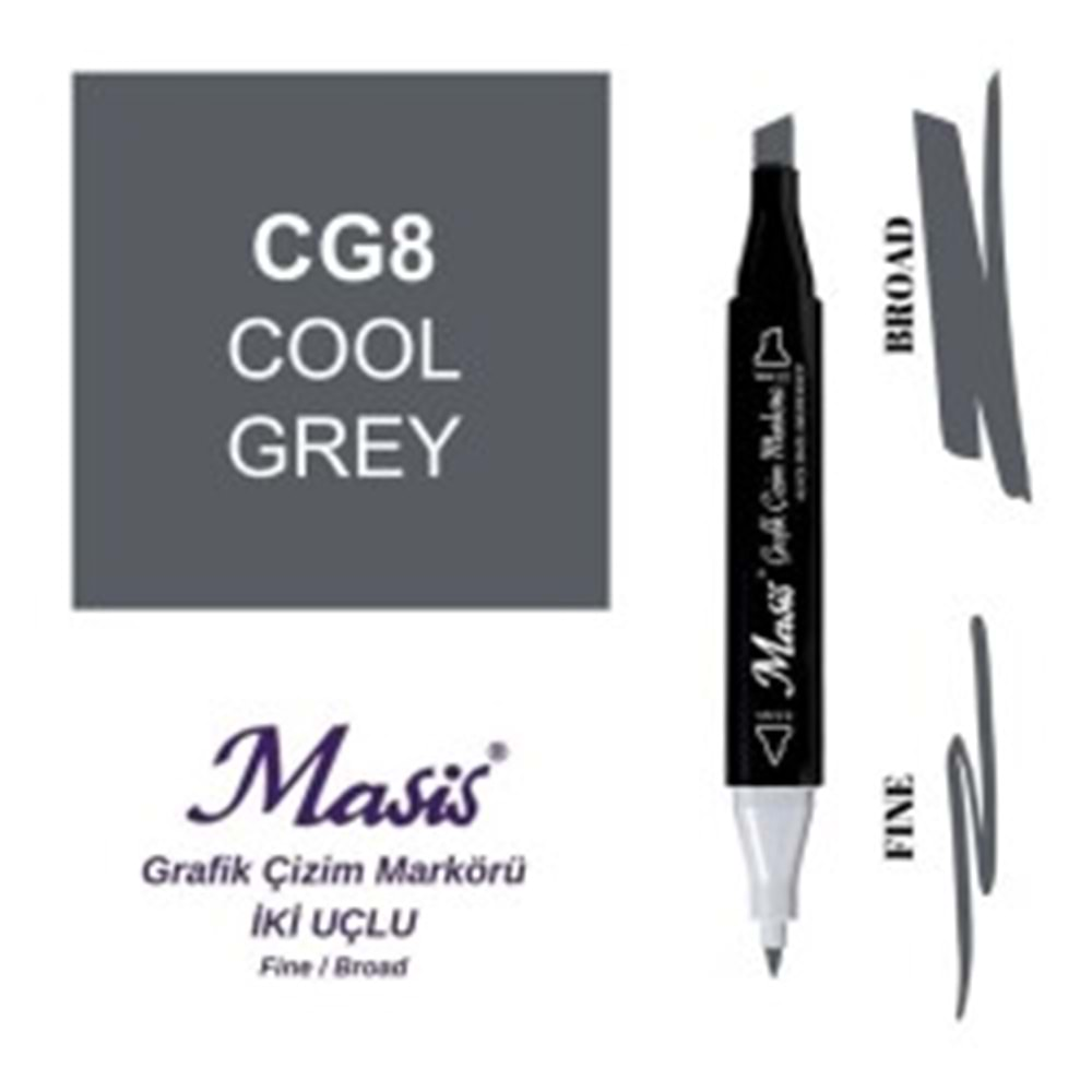 Masis Twin Markör Soğuk Gri ÇM-CG8-Marker Kalem