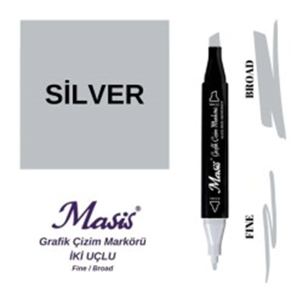 Masis Twin Markör Silver ÇM-S-Marker Kalem