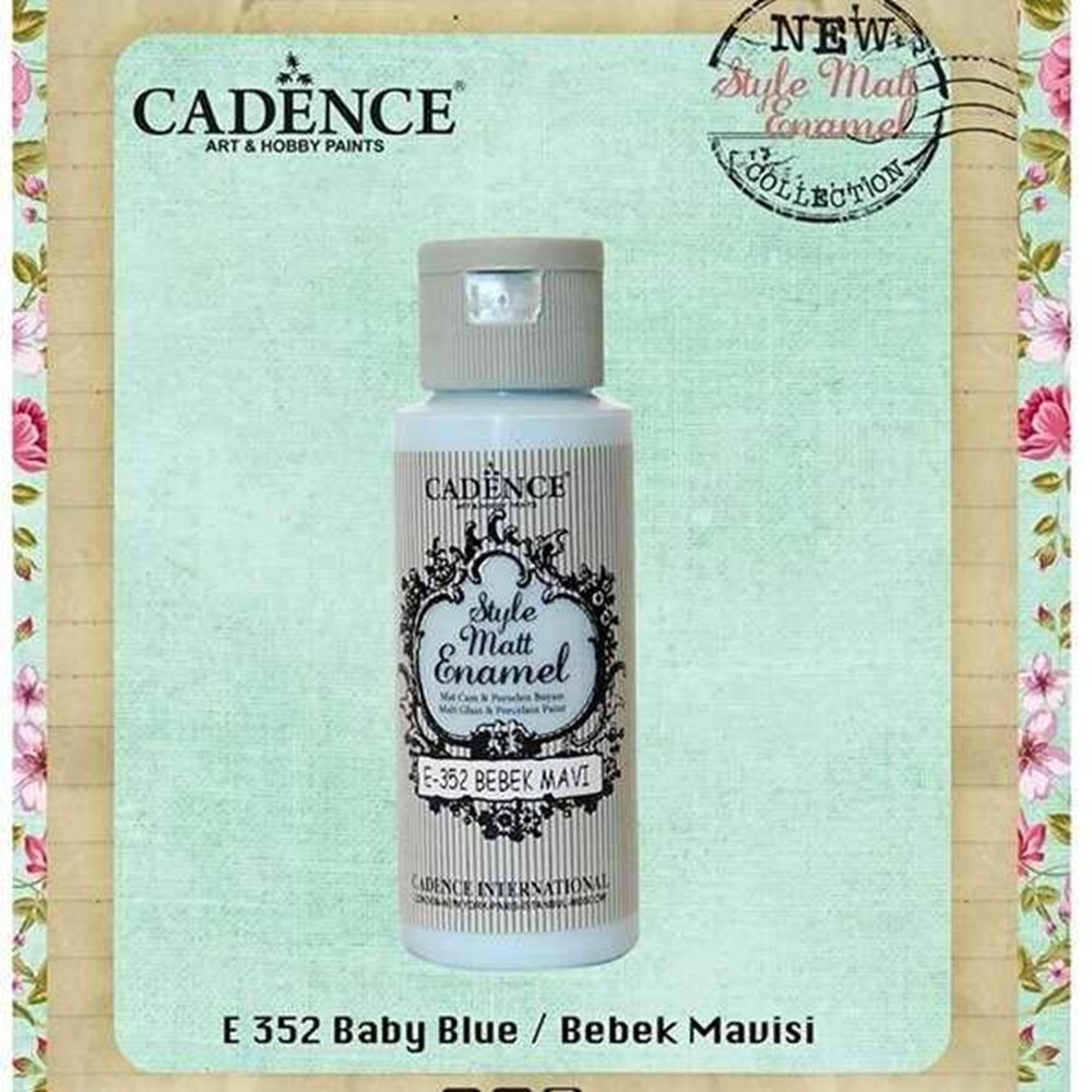 Cadence Style Matt Enamel Cam & Porselen Boyası 59 ml. E-352 Bebek Mavi