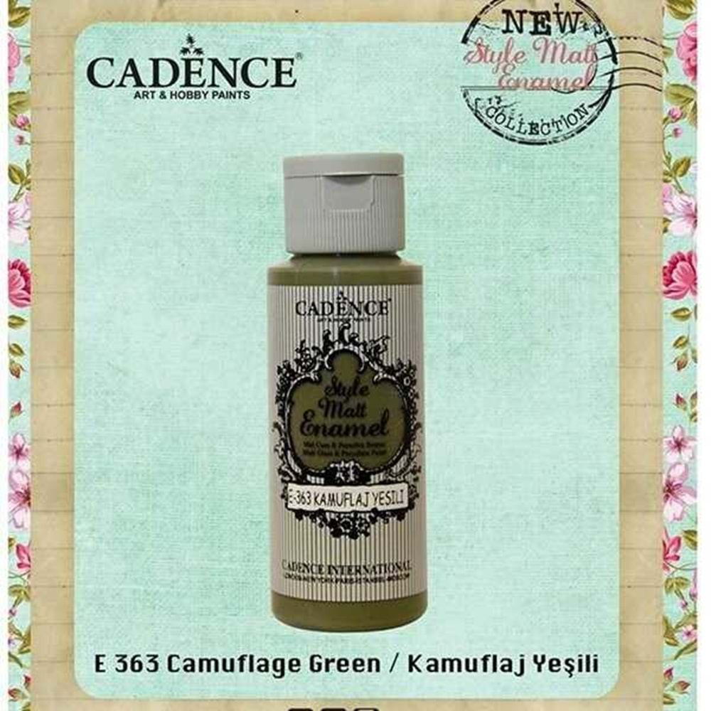 Cadence Style Matt Enamel Cam & Porselen Boyası 59 ml. E-363 Kamuflaj Yeşili