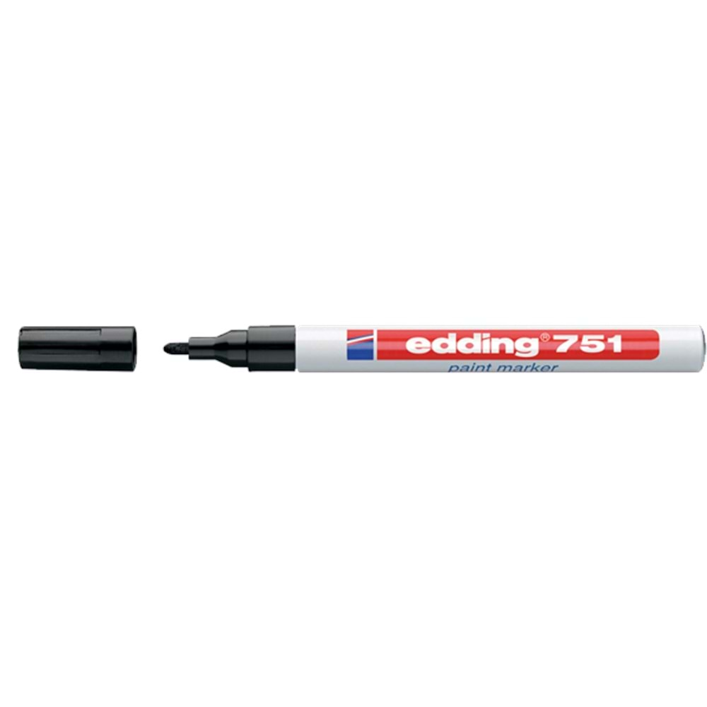 Edding 751 Çok Amaçlı Örtücü Boyama Dekorasyon Markörü 1-2 mm Siyah