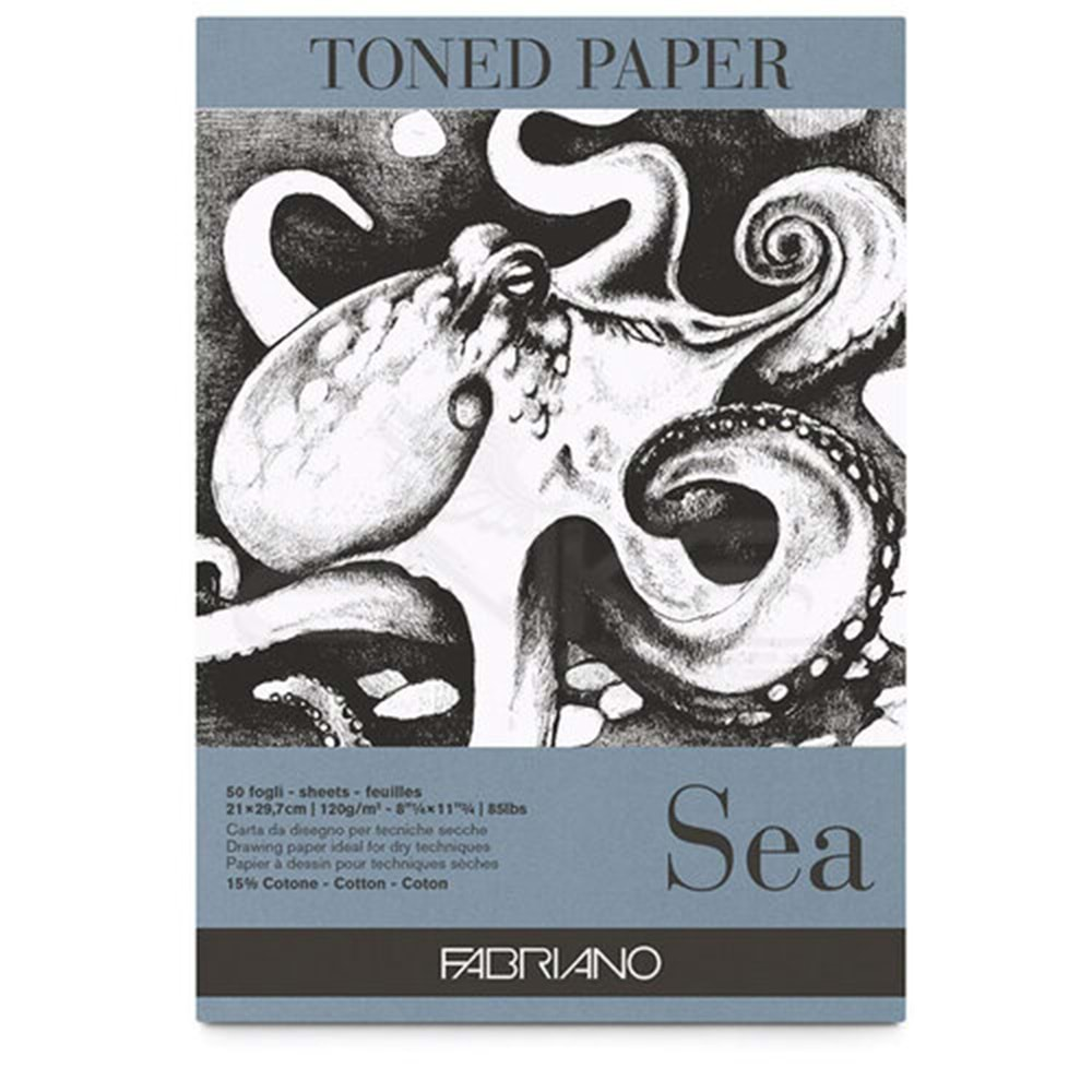 Fabriano Toned Paper Sea Deniz Rengi Eskiz Blok A4 120 g 50 Yaprak