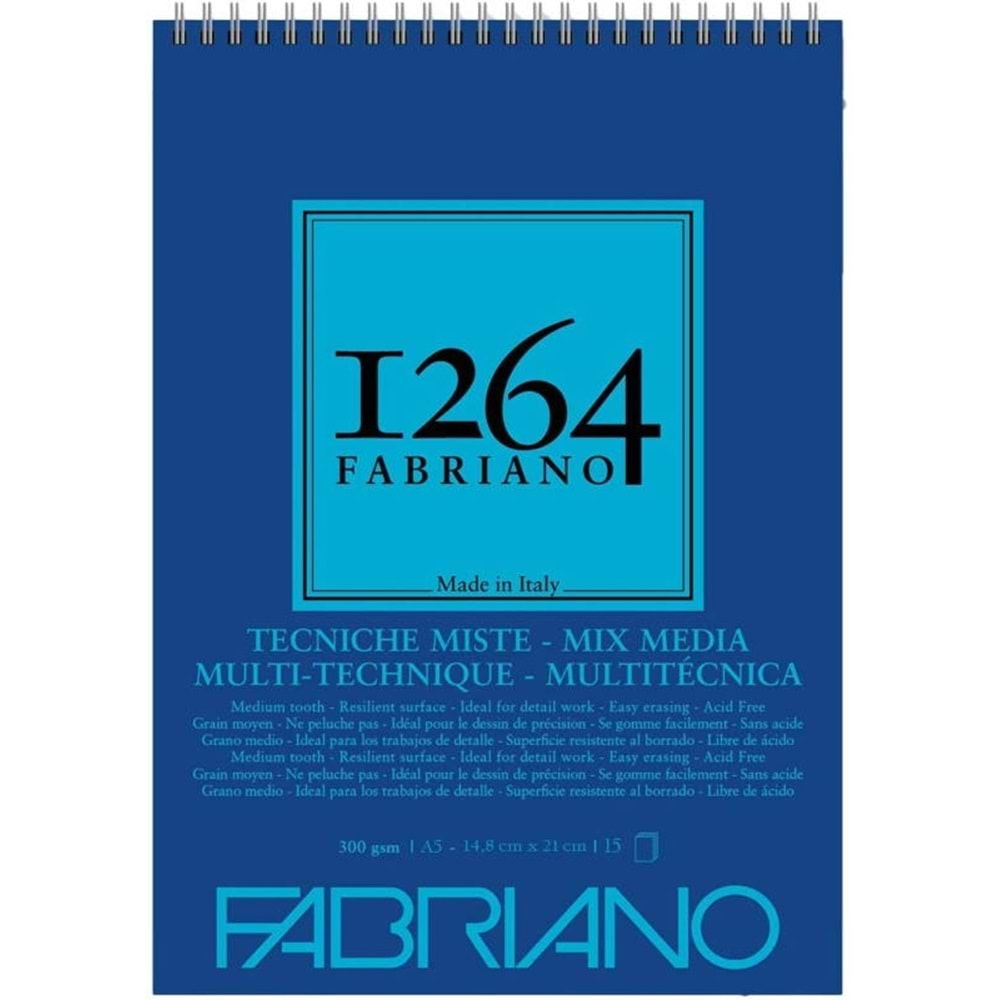 Fabriano 1264 Mix Media Defter A5 300 g 15 Yaprak