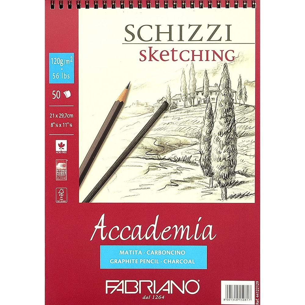 Fabriano Accademia Schizzi Çizim Blok A4 120 g 50 Yaprak