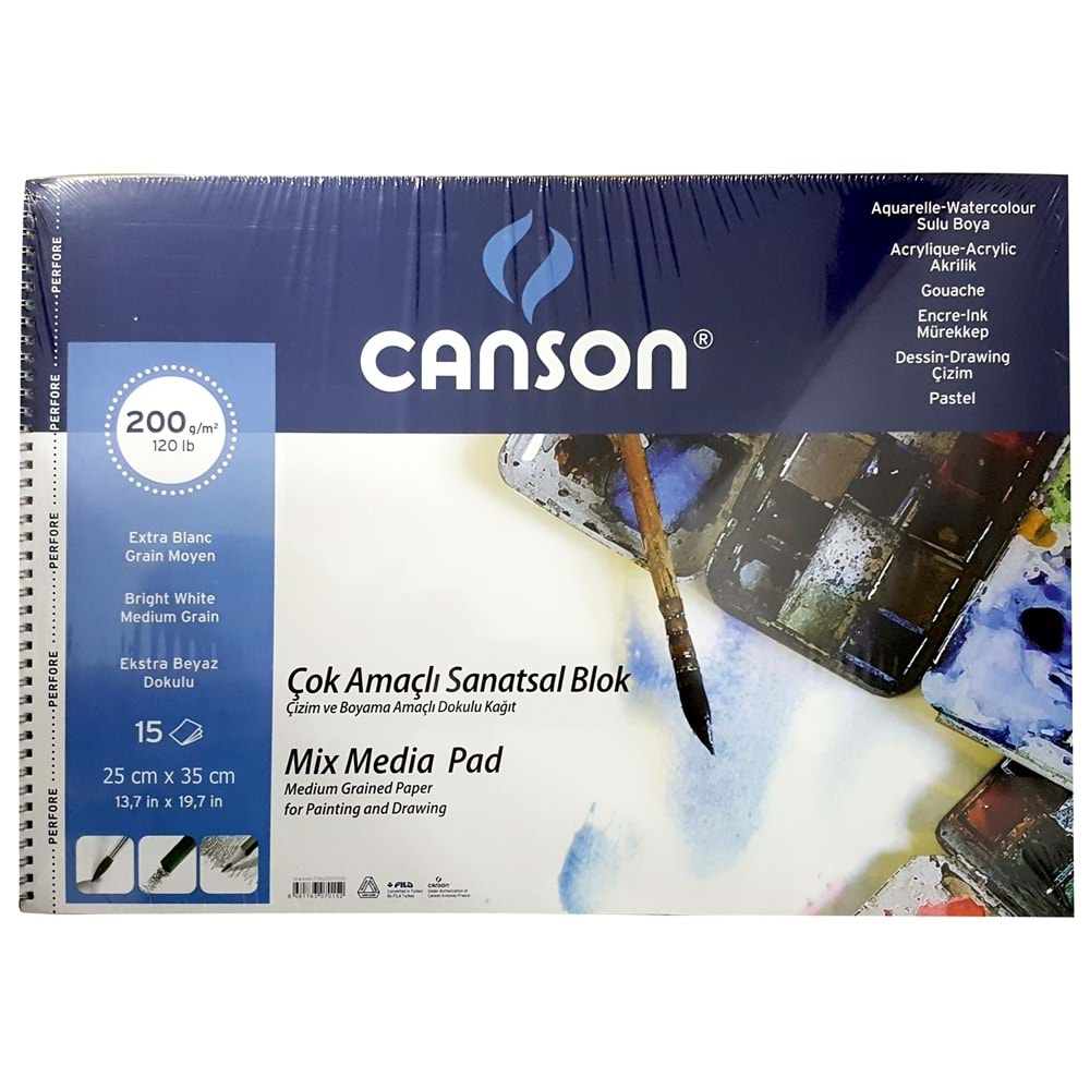 CANSON 25X35-200 GR ÇOK AMAÇLI SANATSAL RESİM BLOK M