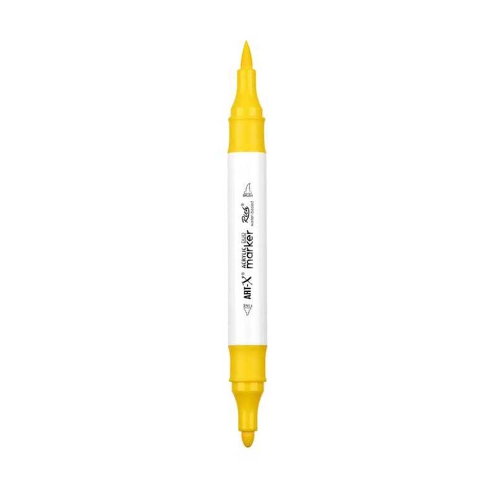 Rich Art-X Acrylic Duo Marker Çift Uçlu Su Bazlı Boyama Kalemi No:20 Sarı