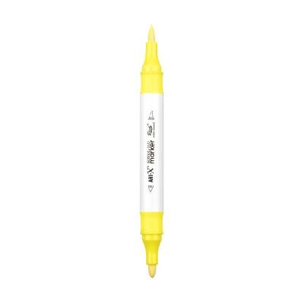 Rich Art-X Acrylic Duo Marker Çift Uçlu Su Bazlı Boyama Kalemi No:63 Neon Sarı