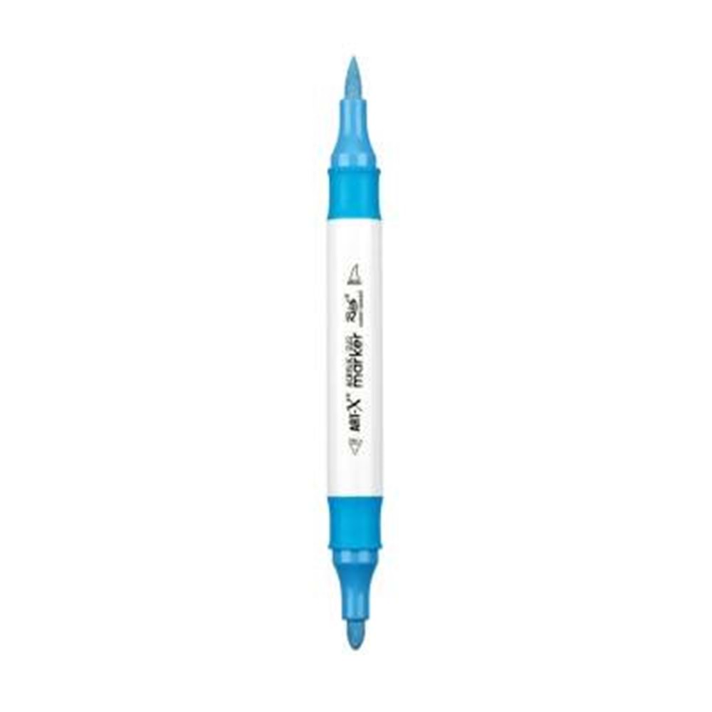Rich Art-X Acrylic Duo Marker Çift Uçlu Su Bazlı Boyama Kalemi No:29 Boncuk Mavi
