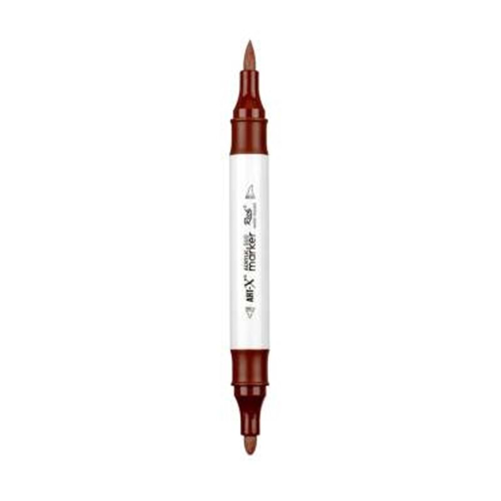 Rich Art-X Acrylic Duo Marker Çift Uçlu Su Bazlı Boyama Kalemi No:38 Koyu Kahve