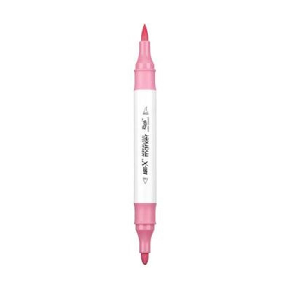 Rich Art-X Acrylic Duo Marker Çift Uçlu Su Bazlı Boyama Kalemi No:25 Pastel Pembe