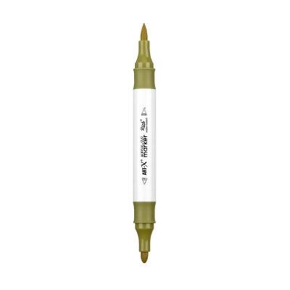 Rich Art-X Acrylic Duo Marker Çift Uçlu Su Bazlı Boyama Kalemi No:202 Haki
