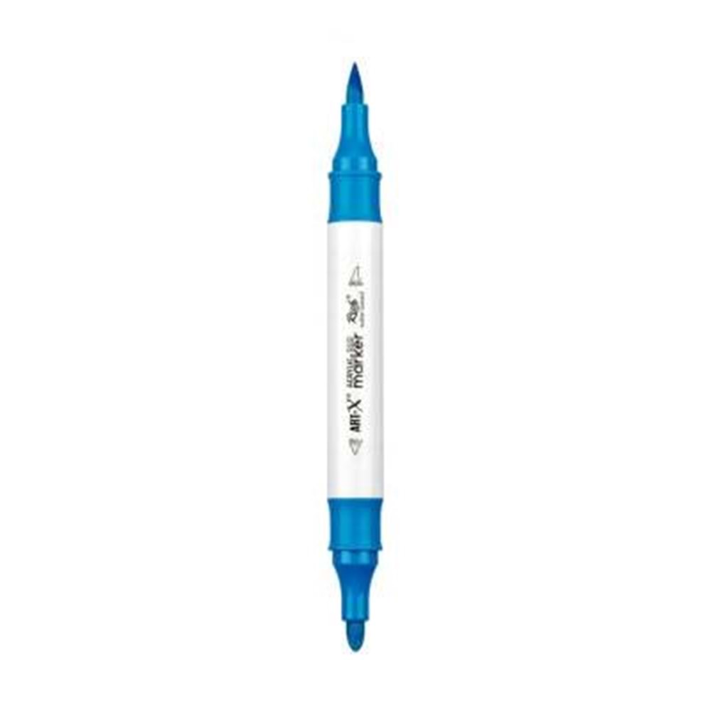 Rich Art-X Acrylic Duo Marker Çift Uçlu Su Bazlı Boyama Kalemi No:48 Mavi