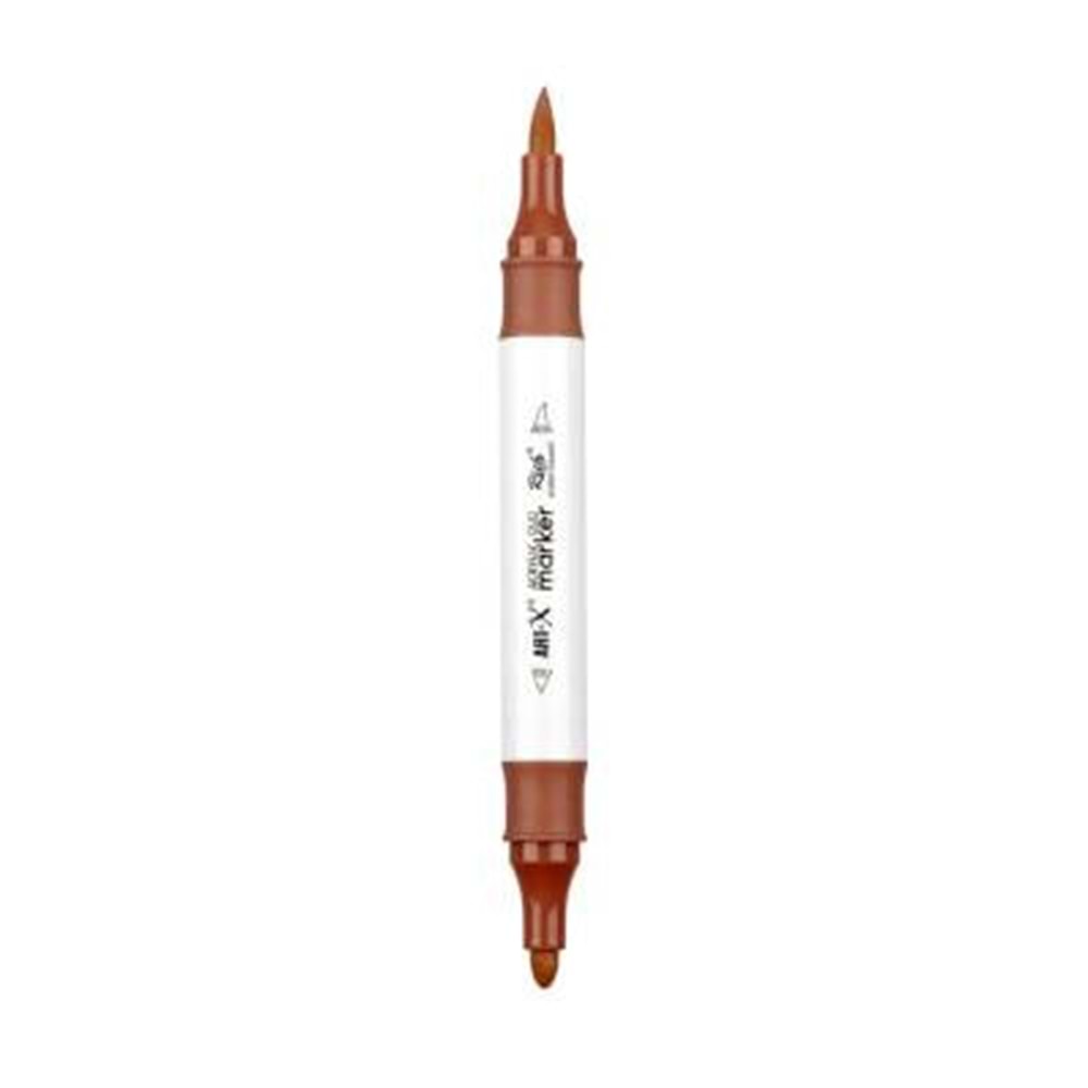 Rich Art-X Acrylic Duo Marker Çift Uçlu Su Bazlı Boyama Kalemi No:204 Çikolata