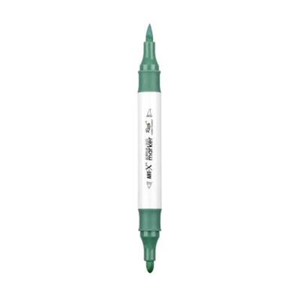 Rich Art-X Acrylic Duo Marker Çift Uçlu Su Bazlı Boyama Kalemi No:132 Açık Zümrüt Yeşili