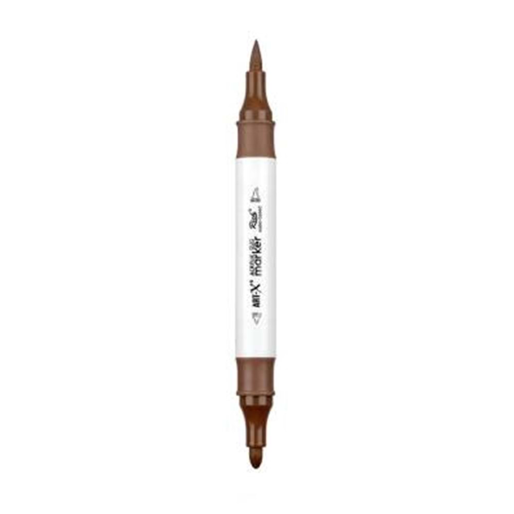Rich Art-X Acrylic Duo Marker Çift Uçlu Su Bazlı Boyama Kalemi No:206 Sütlü Kahve