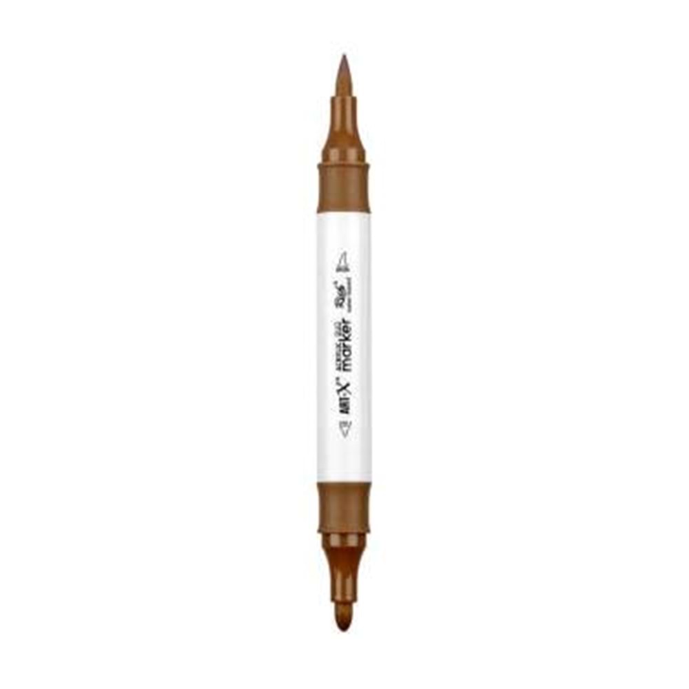 Rich Art-X Acrylic Duo Marker Çift Uçlu Su Bazlı Boyama Kalemi No:208 Kahverengi