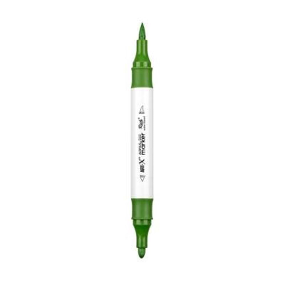 Rich Art-X Acrylic Duo Marker Çift Uçlu Su Bazlı Boyama Kalemi No:154 Yaprak Yeşili