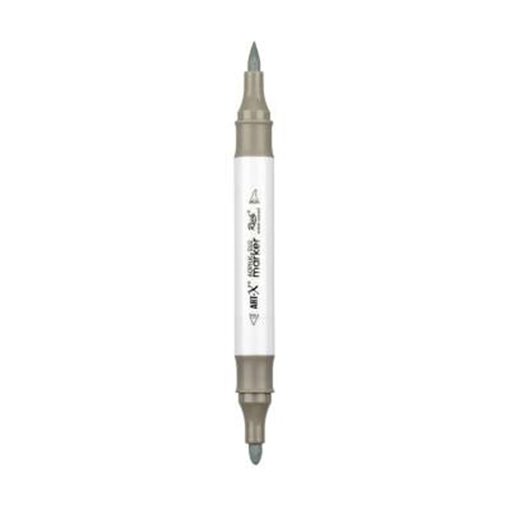 Rich Art-X Acrylic Duo Marker Çift Uçlu Su Bazlı Boyama Kalemi No:130 Taş Gri