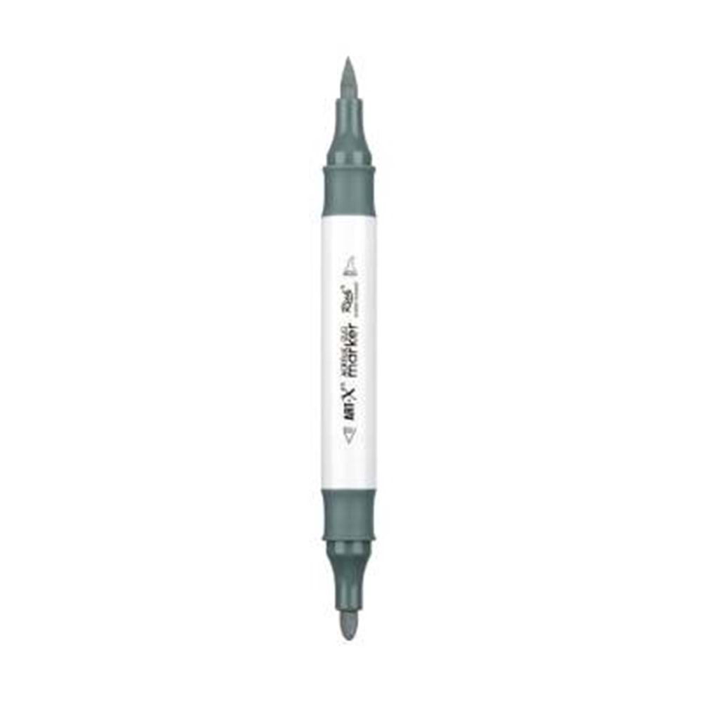 Rich Art-X Acrylic Duo Marker Çift Uçlu Su Bazlı Boyama Kalemi No:212 Gri