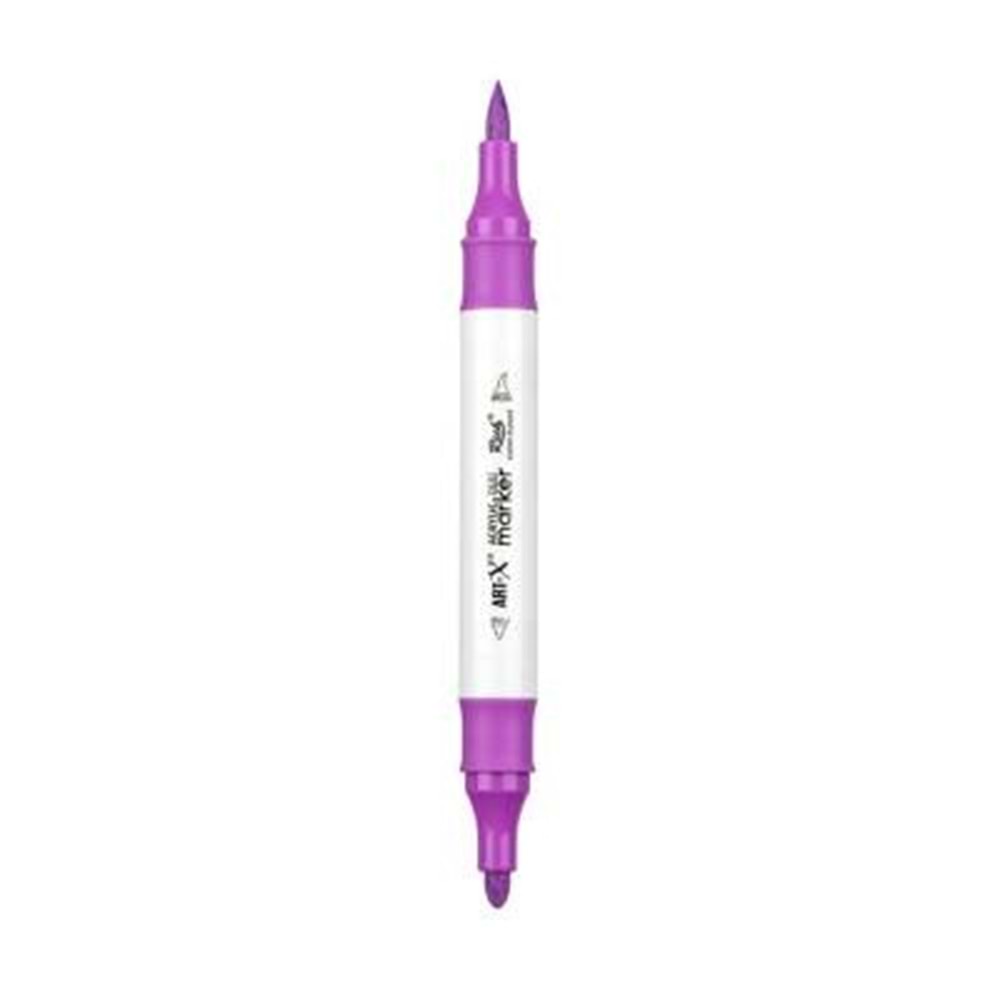 Rich Art-X Acrylic Duo Marker Çift Uçlu Su Bazlı Boyama Kalemi No:131 Açık Mor