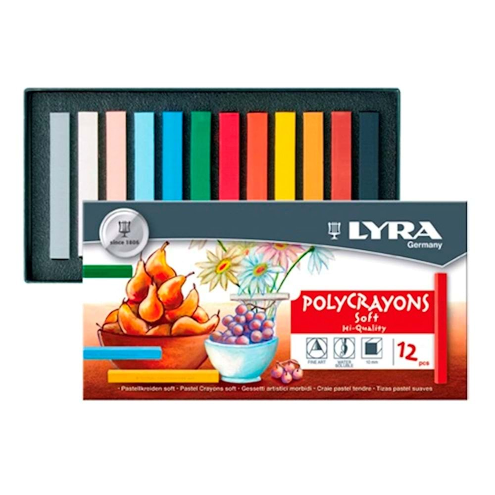 Lyra Polycrayons Soft Toz Pastel 12 Renk