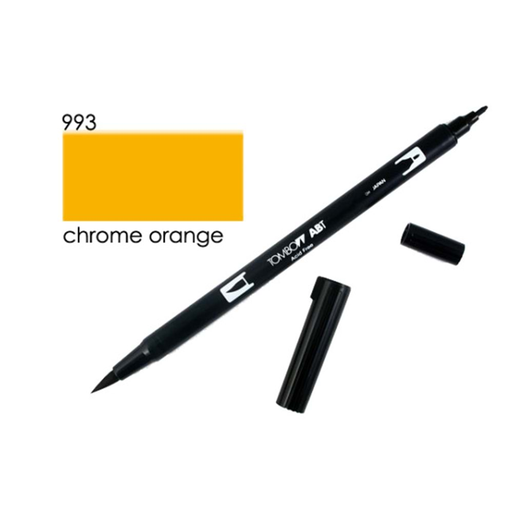 Tombow Dual Brush Pen Grafik Çizim Kalemi 993 Chrome Orange