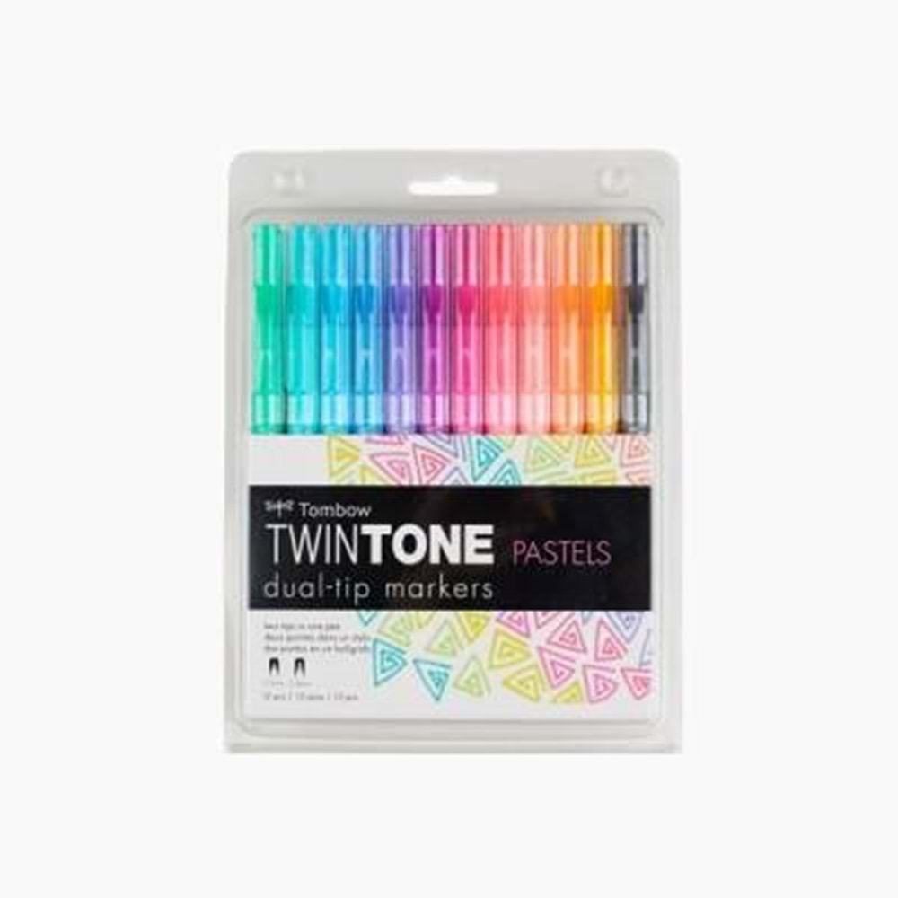Tombow TwinTone Çift Uçlu Kalem 12'li Pastel Renkler