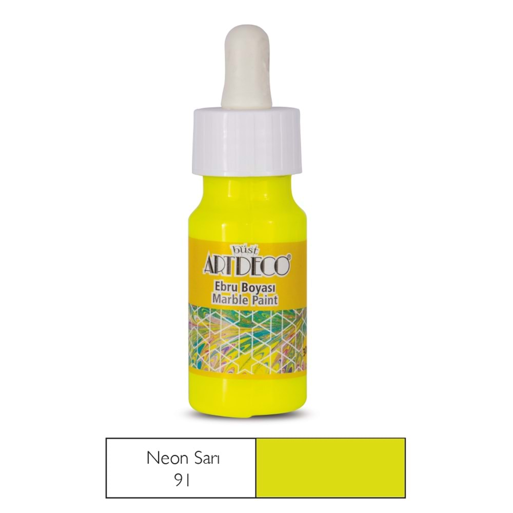 Artdeco Ebru Boyası 30ml Neon Sarı 91