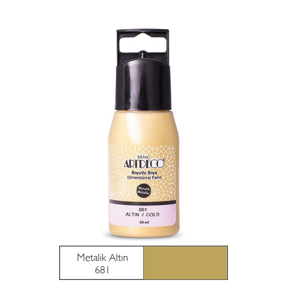 Artdeco Metalik Boyutlu Boya 60ml Altın 681