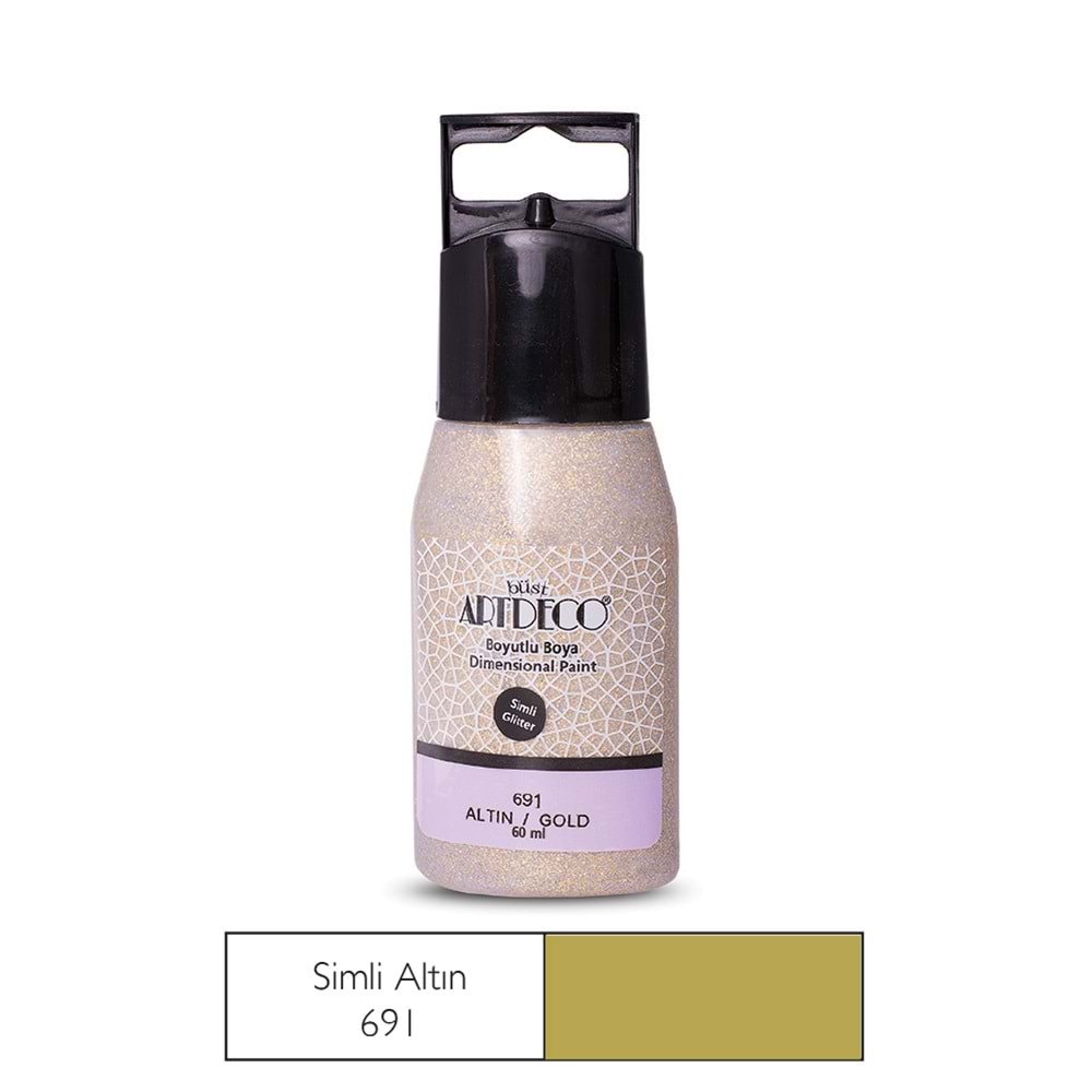 Artdeco Simli Boyutlu Boya 60ml Altın 691