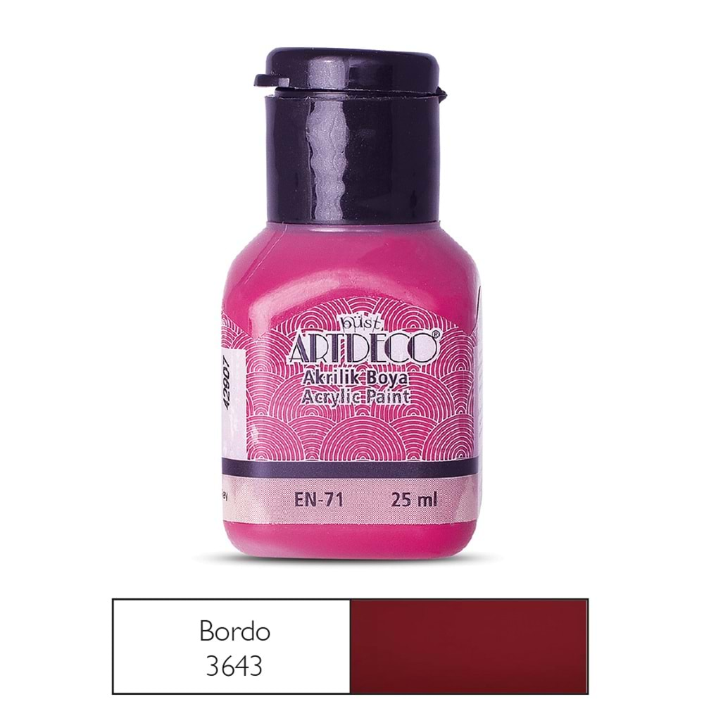 Artdeco Akrilik Boya 25ml Bordo 3643