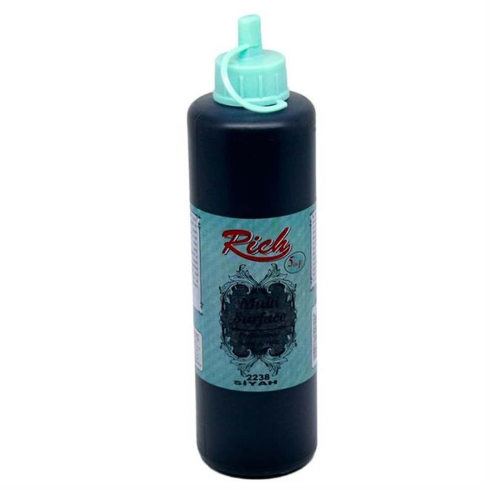Rich Multi Surface Akrilik Boya 500ml 2238 Siyah