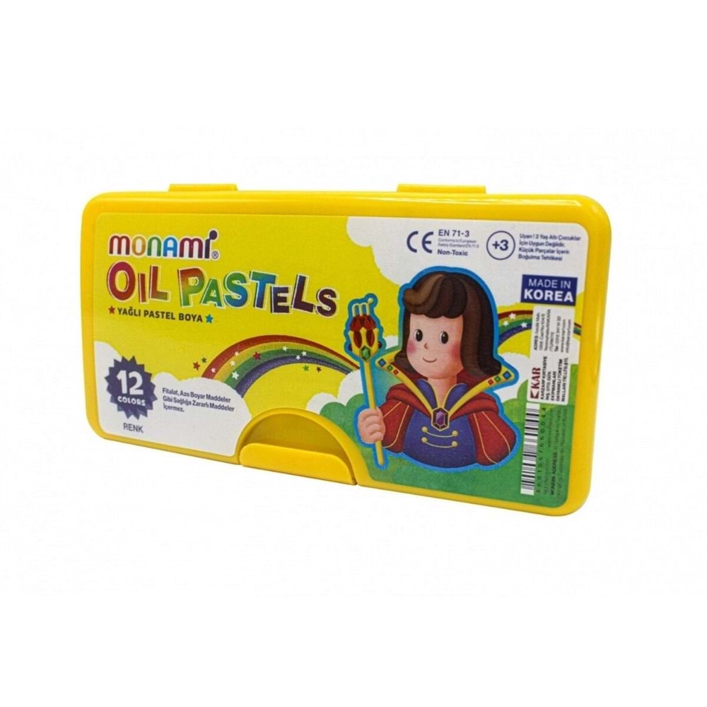 Monami Yağlı Pastel Boya 12 Renk Plastik Kutulu