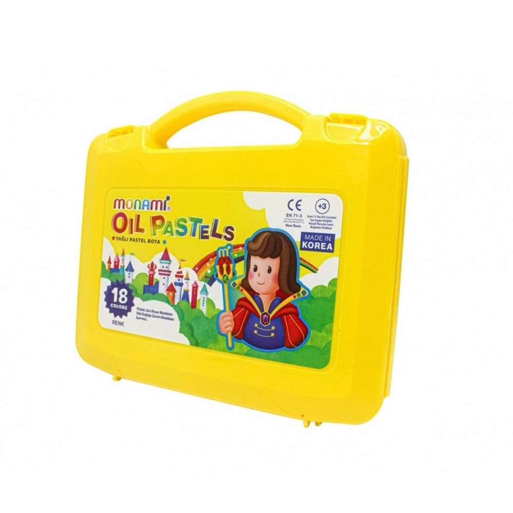 Monami Yağlı Pastel Boya 18 Renk Plastik Kutulu