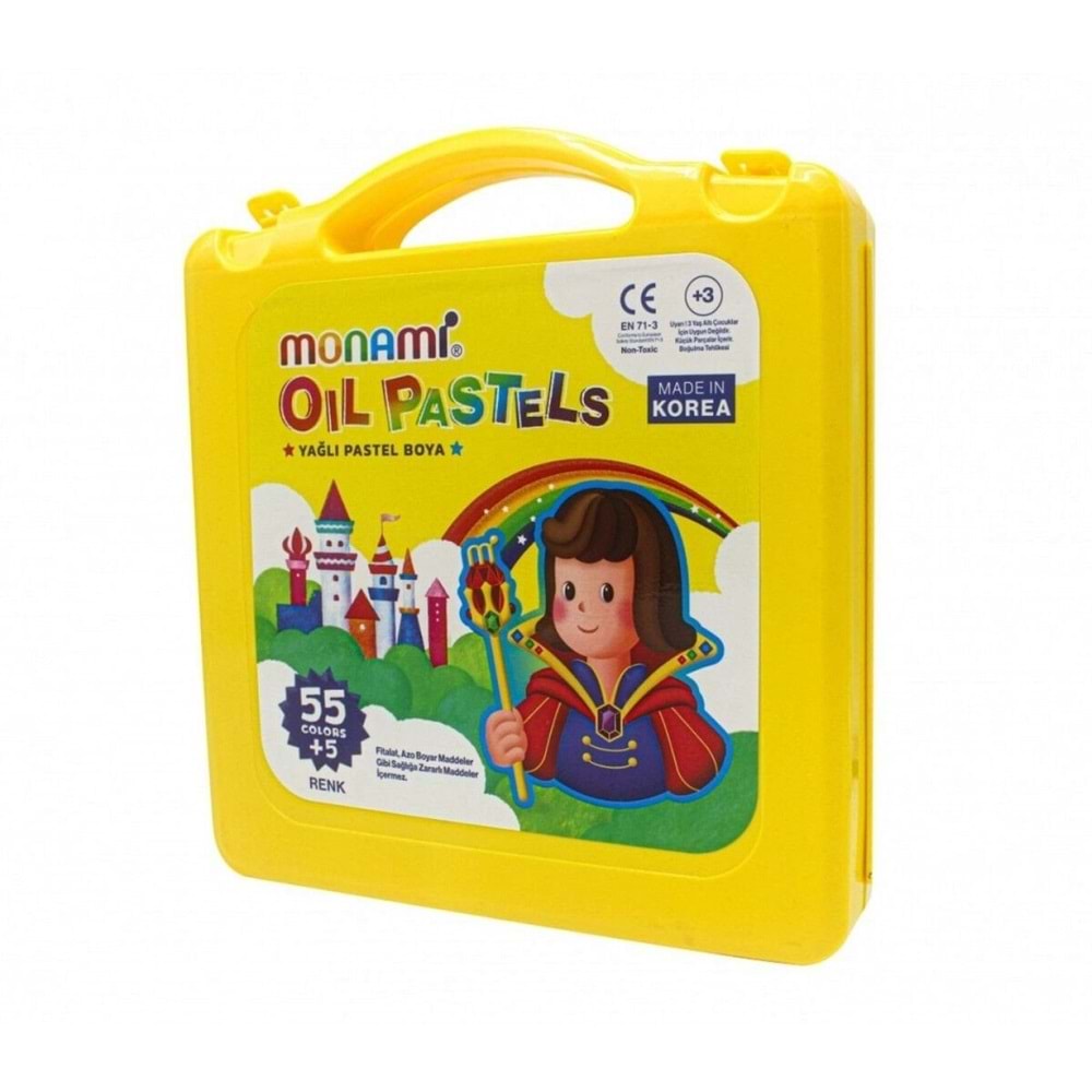 Monami Yağlı Pastel Boya 55+5 Renk Plastik Kutulu