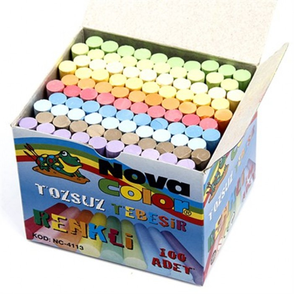 Nova Color Tozsuz Tebeşir Renkli 100'lü