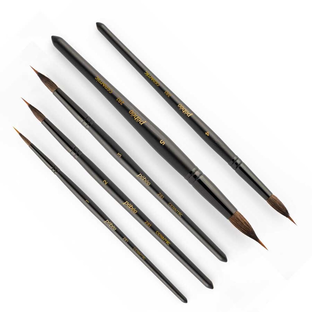 Pebeo Kısa Sap Sentetik Seramik ve Suluboya Fırçası 281 Seri No:3