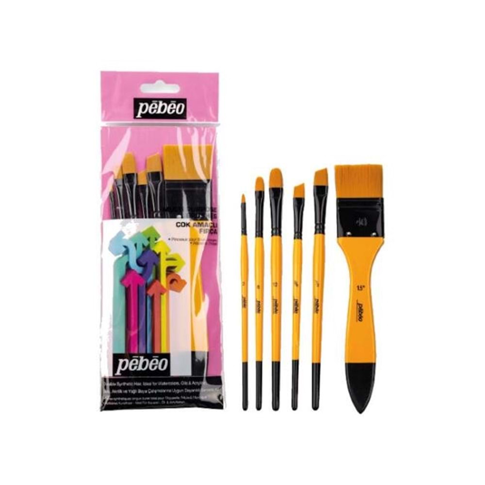 Pebeo Sentetik Karma Fırça Seti 6’lı