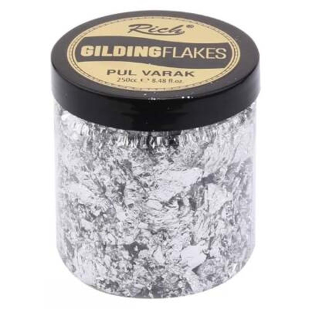 Rich Gilding Flakes Pul Varak 250 cc Gümüş