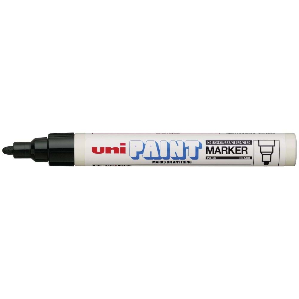 Uni PX-20 Paint Marker 2.2-2.8mm Yuvarlak Uç Boyama Markörü Siyah