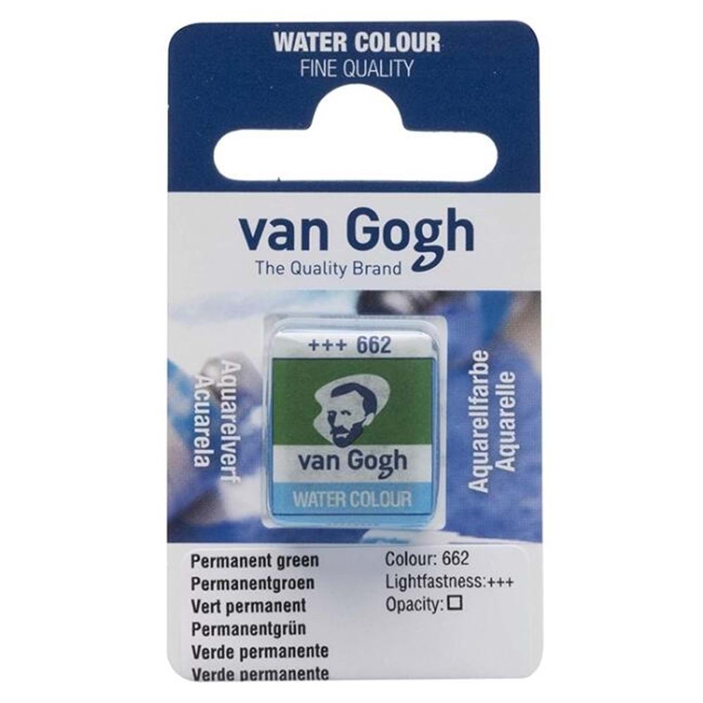 Talens Van Gogh Yarım Tablet Sulu Boya Permanent Green 662