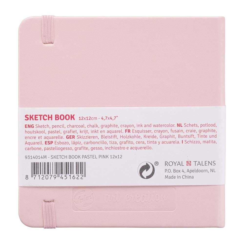 Talens Art Creation Sketch Book Eskiz Defteri 80 Yaprak 140 g 12x12 cm Pastel Pembe