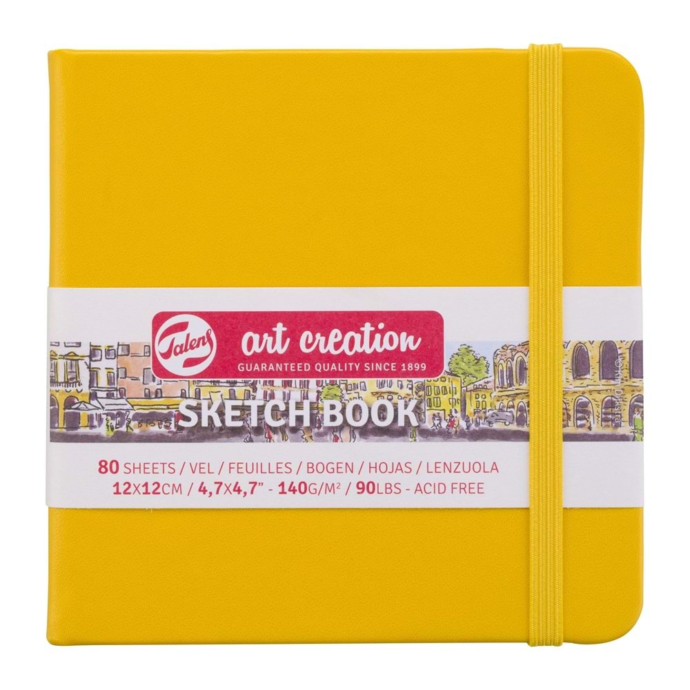 Talens Art Creation Sketch Book Eskiz Defteri 80 Yaprak 140 g 12x12 cm Altın Sarısı