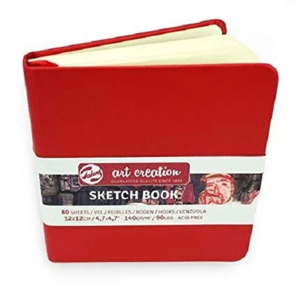 Talens Art Creation Sketch Book Eskiz Defteri 80 Yaprak 140 g 12x12 cm Kırmızı