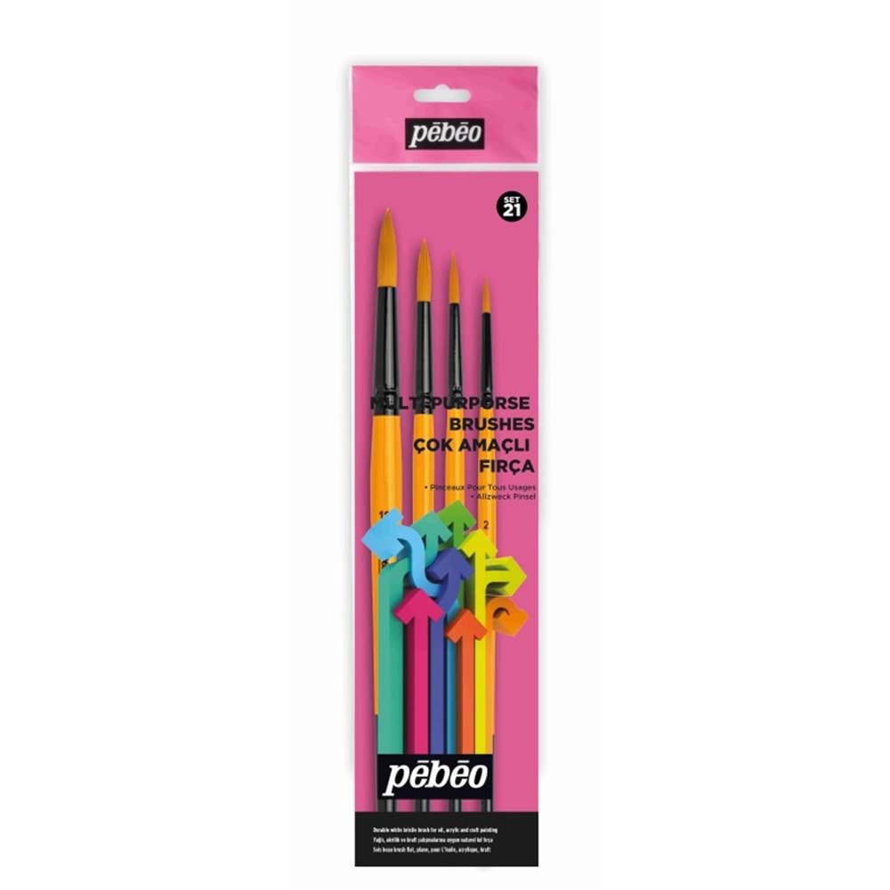 Pebeo 4'lü Yuvarlak Uçlu Fırça Seti SET-21