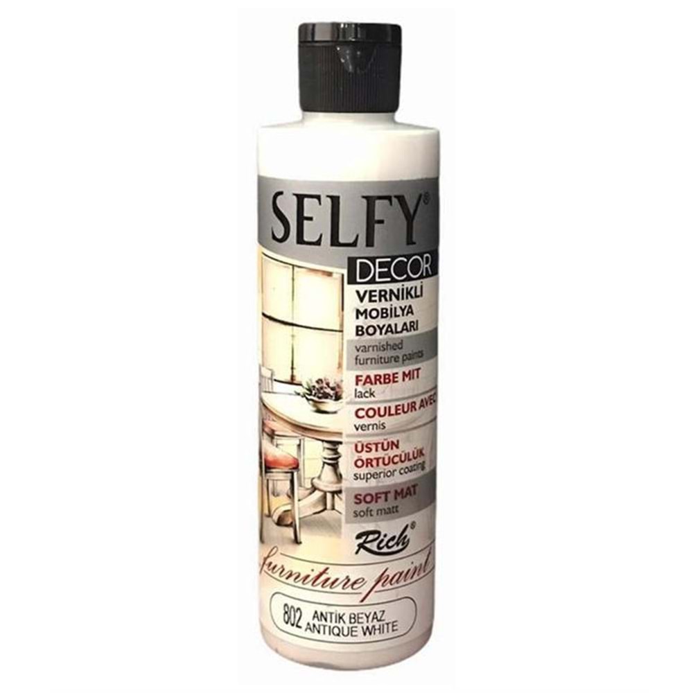 Rich Selfy Decor Vernikli Mobilya Boyası 240 cc Antik Beyaz