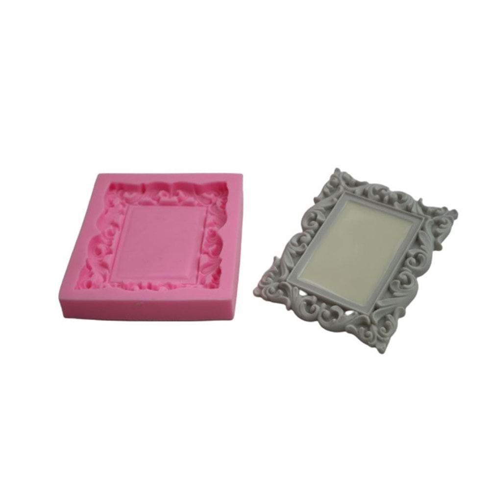 Desenli Kare Çerçeve Silikon Kalıbı ÇE-06