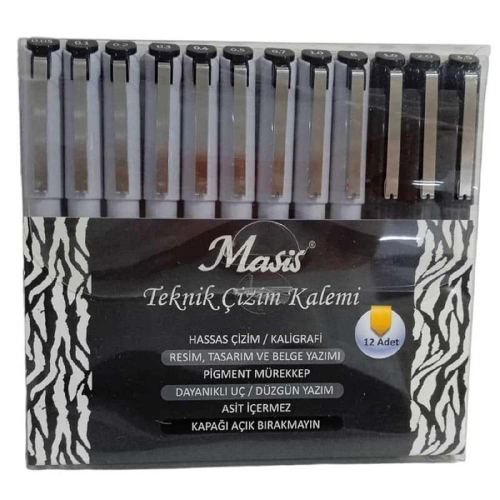 Masis Teknik Çizim Kalemi 12'li Set